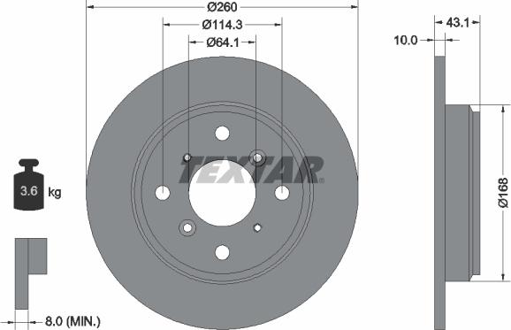 Textar 92114300 - Bremžu diski www.autospares.lv