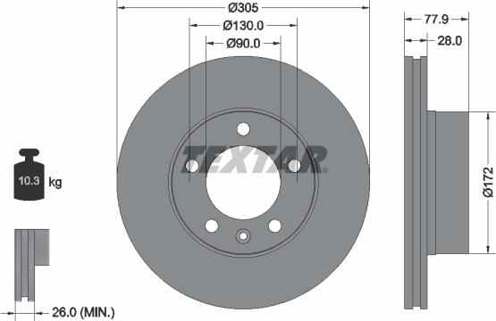 Textar 92115900 - Bremžu diski www.autospares.lv