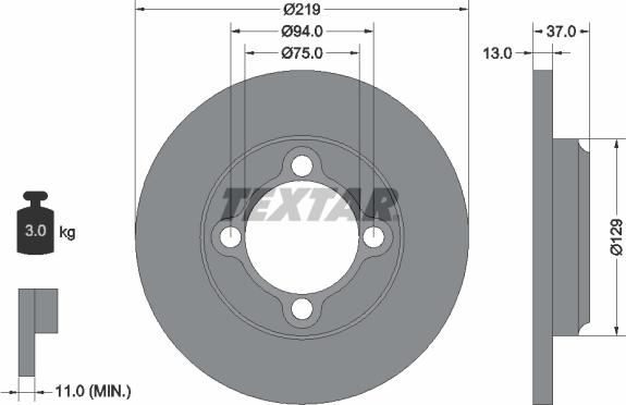 Textar 92116900 - Bremžu diski www.autospares.lv