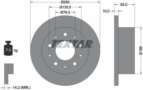 Textar 92116203 - Brake Disc www.autospares.lv