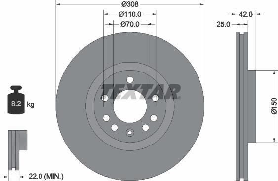 Textar 92110905 - Тормозной диск www.autospares.lv