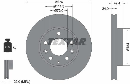 Textar 92110400 - Bremžu diski www.autospares.lv