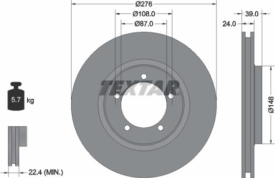 Textar 92110600 - Bremžu diski www.autospares.lv