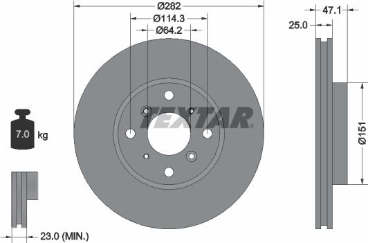 Textar 92110100 - Bremžu diski www.autospares.lv