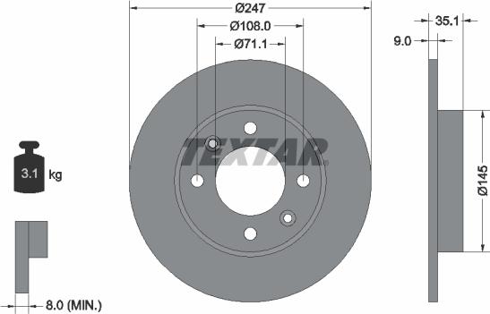 Textar 92111700 - Brake Disc www.autospares.lv