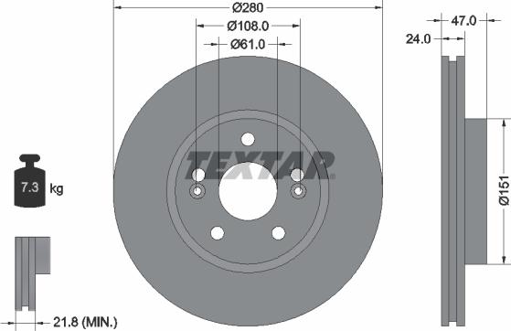 Textar 92118900 - Bremžu diski www.autospares.lv