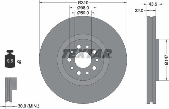 Textar 92118100 - Bremžu diski autospares.lv