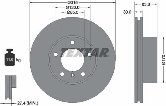 Textar 92113400 - Bremžu diski www.autospares.lv