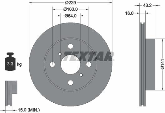 Textar 92113200 - Bremžu diski www.autospares.lv