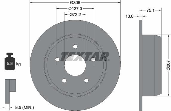 Textar 92113700 - Bremžu diski www.autospares.lv