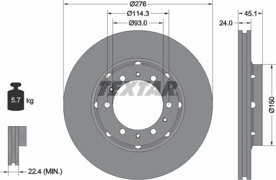 Textar 92112900 - Bremžu diski www.autospares.lv