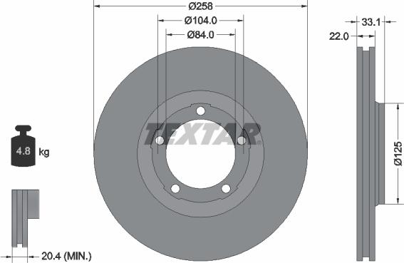 Textar 92112400 - Bremžu diski www.autospares.lv