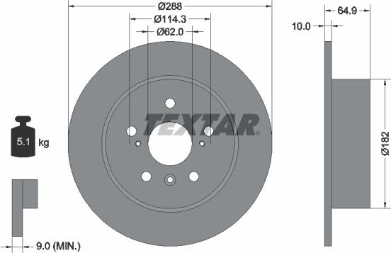 Textar 92117000 - Bremžu diski www.autospares.lv