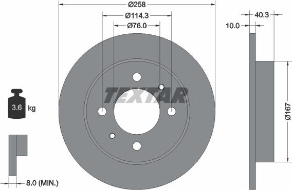 Textar 92117103 - Bremžu diski www.autospares.lv