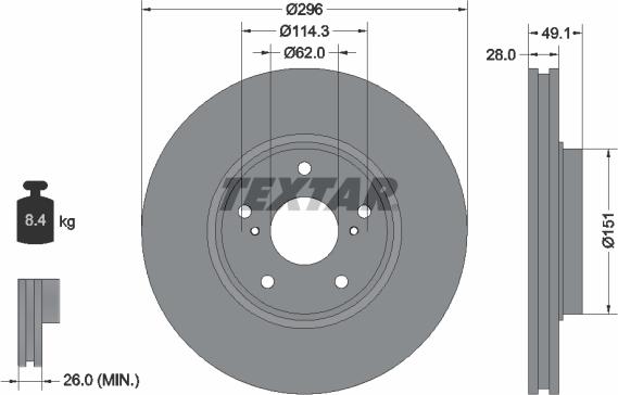 Textar 92185403 - Bremžu diski autospares.lv