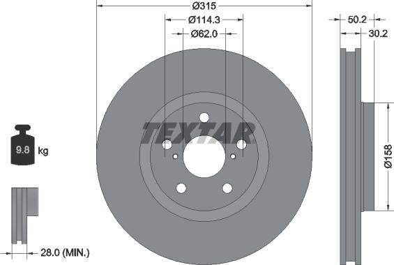 Textar 92185603 - Bremžu diski autospares.lv