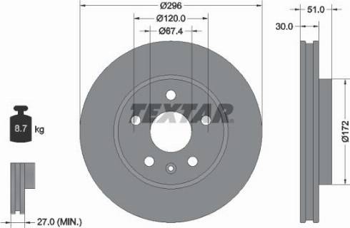 Textar 92186900 - Bremžu diski www.autospares.lv