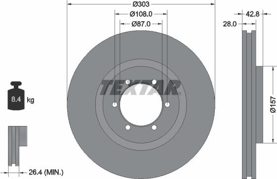 Textar 92180003 - Bremžu diski www.autospares.lv