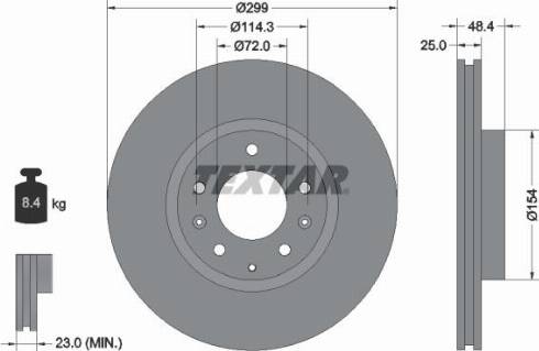 Textar 92180700 - Bremžu diski www.autospares.lv