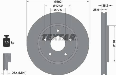 Textar 92181500 - Bremžu diski www.autospares.lv