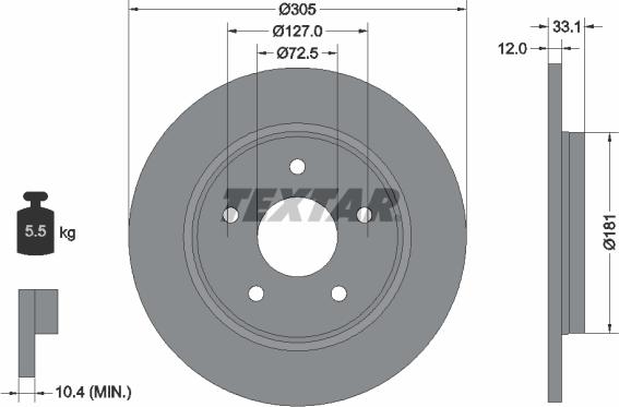 Textar 92181005 - Bremžu diski autospares.lv