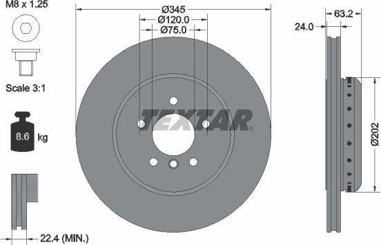 Textar 92182505 - Bremžu diski www.autospares.lv