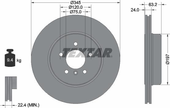 Textar 92182525 - Bremžu diski www.autospares.lv