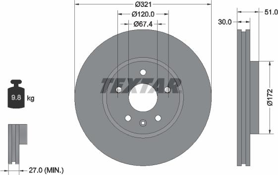 Textar 92187005 - Bremžu diski autospares.lv