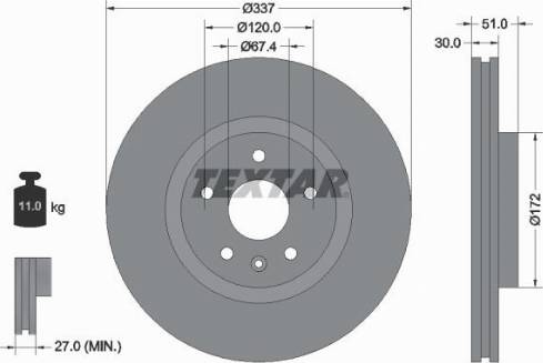 Textar 92187100 - Bremžu diski www.autospares.lv