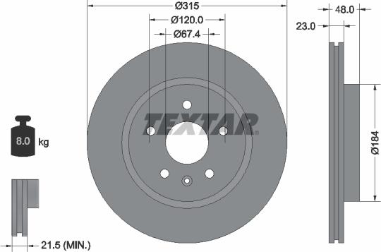 Textar 92187303 - Bremžu diski www.autospares.lv