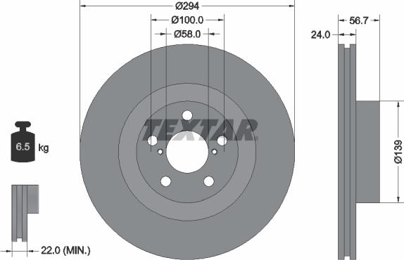 Textar 92139500 - Bremžu diski autospares.lv