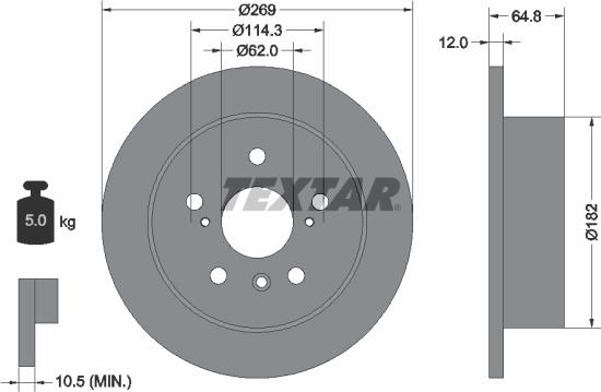 Textar 92139800 - Bremžu diski www.autospares.lv