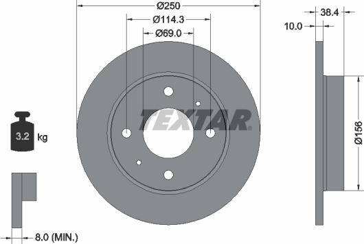 Textar 92134900 - Bremžu diski www.autospares.lv