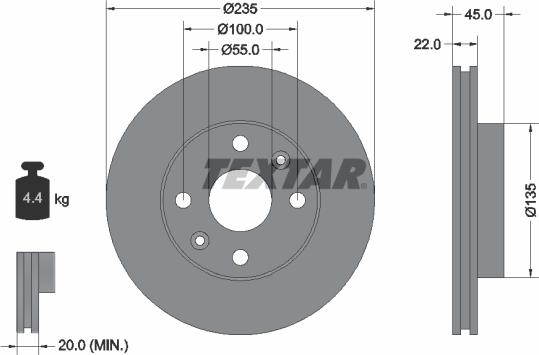 Textar 92134200 - Bremžu diski www.autospares.lv