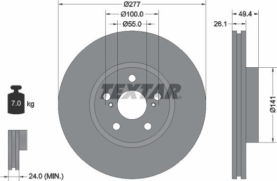 Textar 92135500 - Тормозной диск www.autospares.lv