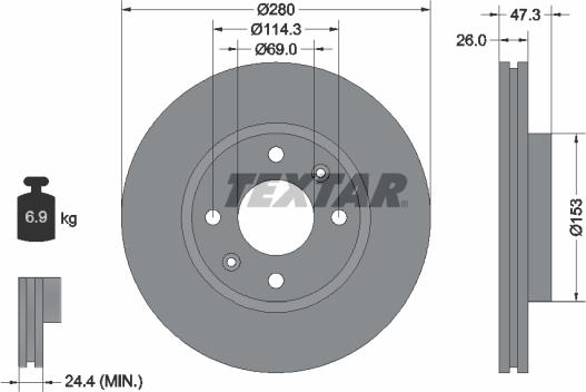 Textar 92136600 - Bremžu diski www.autospares.lv