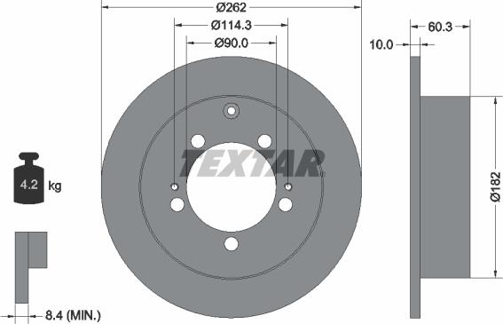 Textar 92136103 - Bremžu diski www.autospares.lv