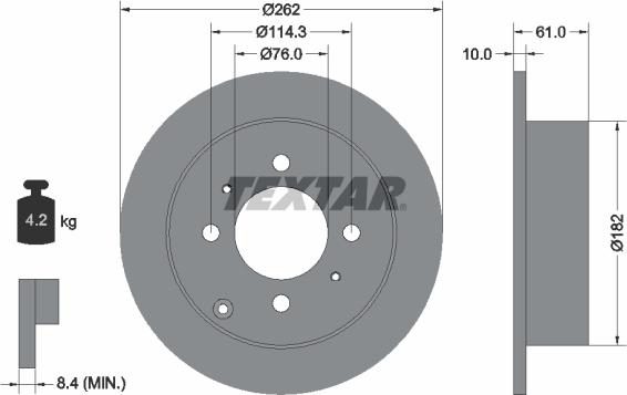 Textar 92130900 - Bremžu diski www.autospares.lv