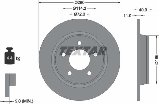 Textar 92130600 - Bremžu diski www.autospares.lv