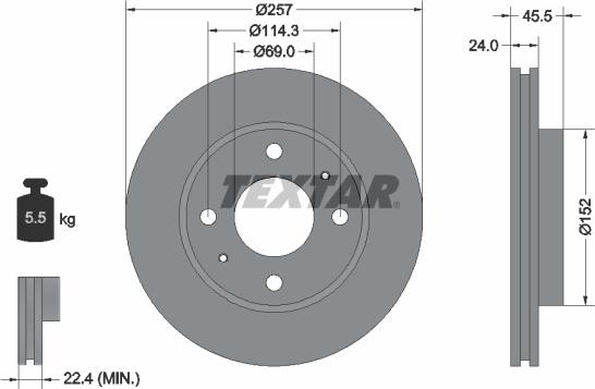 Textar 92130800 - Bremžu diski www.autospares.lv