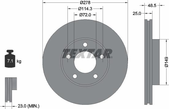 Textar 92130300 - Bremžu diski autospares.lv