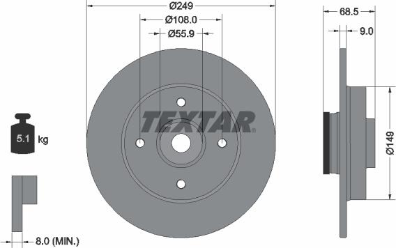 Textar 92133300 - Bremžu diski autospares.lv