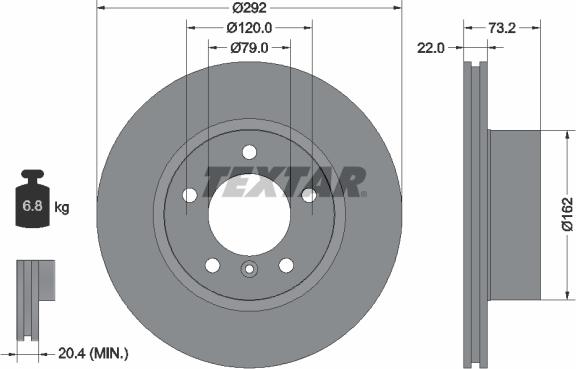 Textar 92132805 - Bremžu diski www.autospares.lv