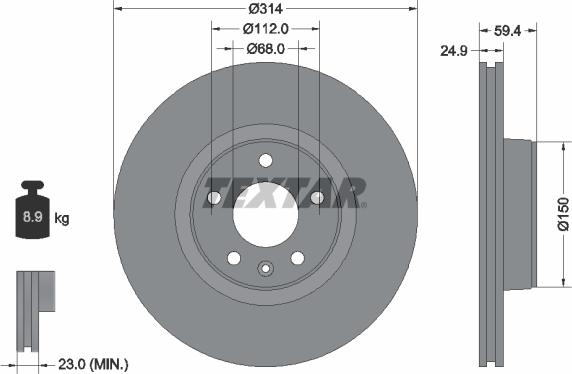 Textar 92132205 - Bremžu diski www.autospares.lv