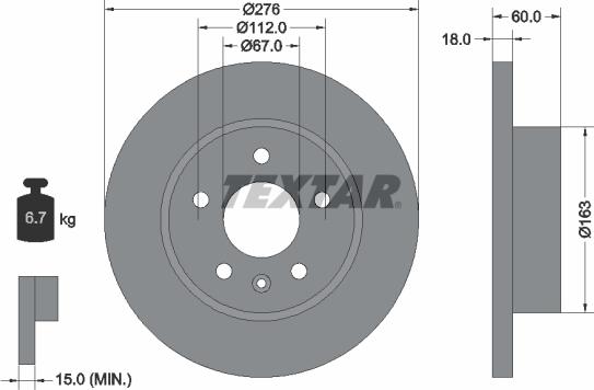 Textar 92129200 - Brake Disc www.autospares.lv