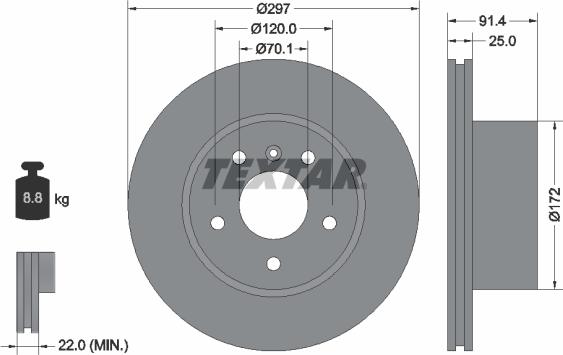 Textar 92129700 - Тормозной диск www.autospares.lv