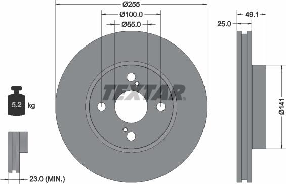 Textar 92125900 - Bremžu diski www.autospares.lv