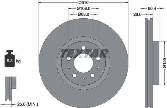 Textar 92126600 - Bremžu diski autospares.lv