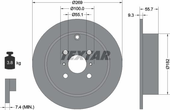 Textar 92126200 - Bremžu diski www.autospares.lv