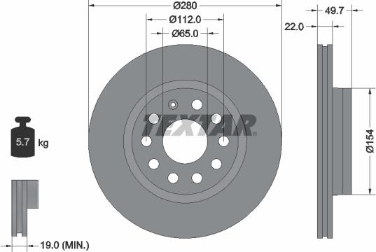 Textar 92120705 - Brake Disc www.autospares.lv